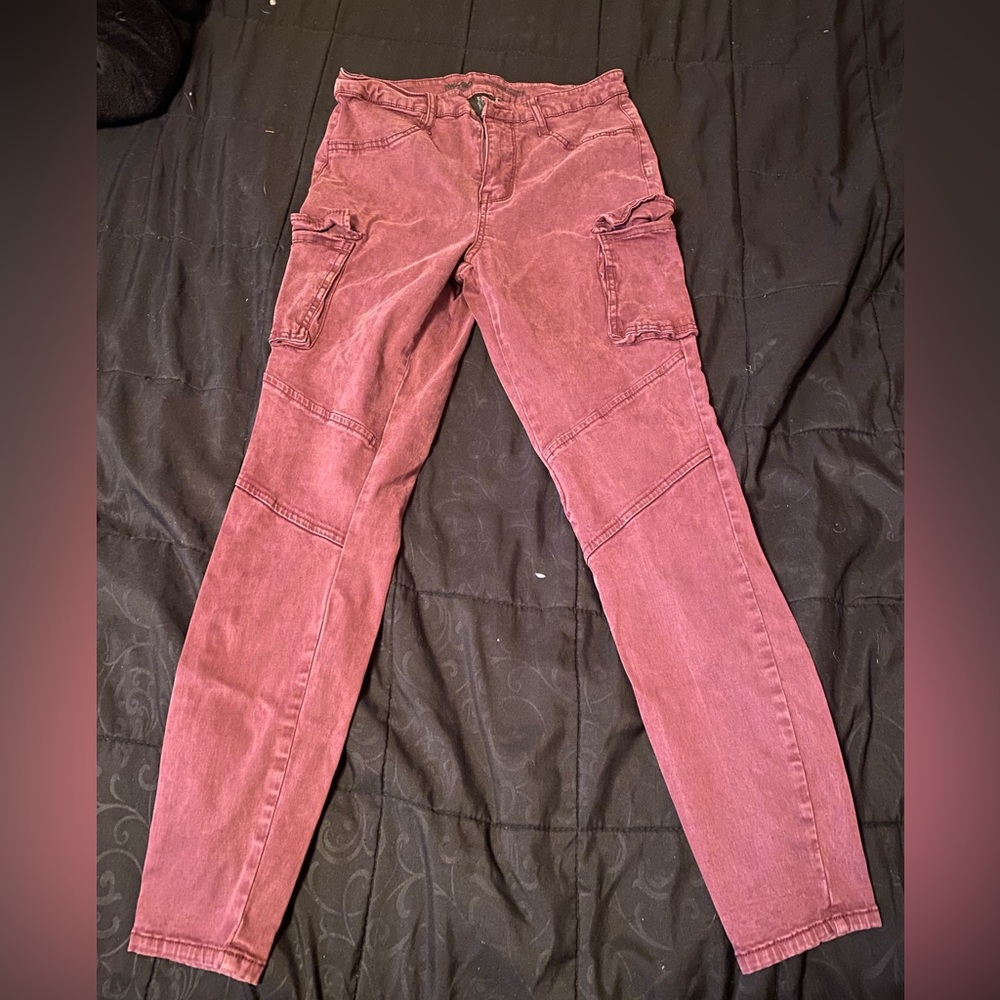 Burgundy jeans